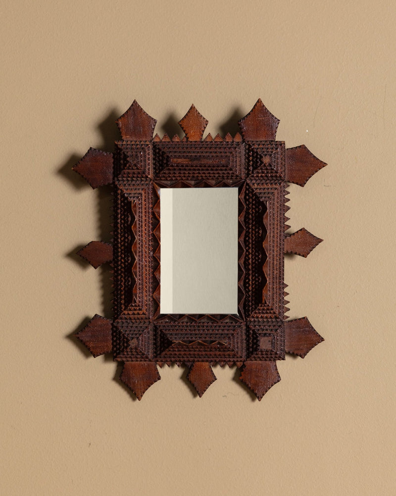 Gothic Style Tramp Art Mirror, Central Europe, 19th Century – Lone Fox