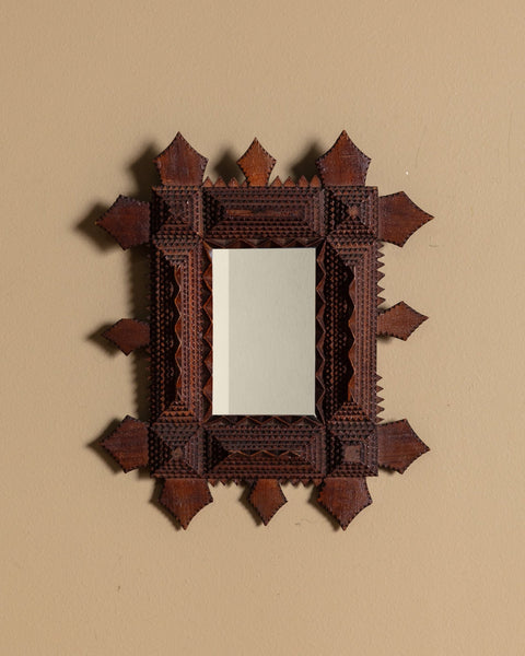 Gothic Style Tramp Art Mirror, Central Europe, 19th Century – Lone Fox