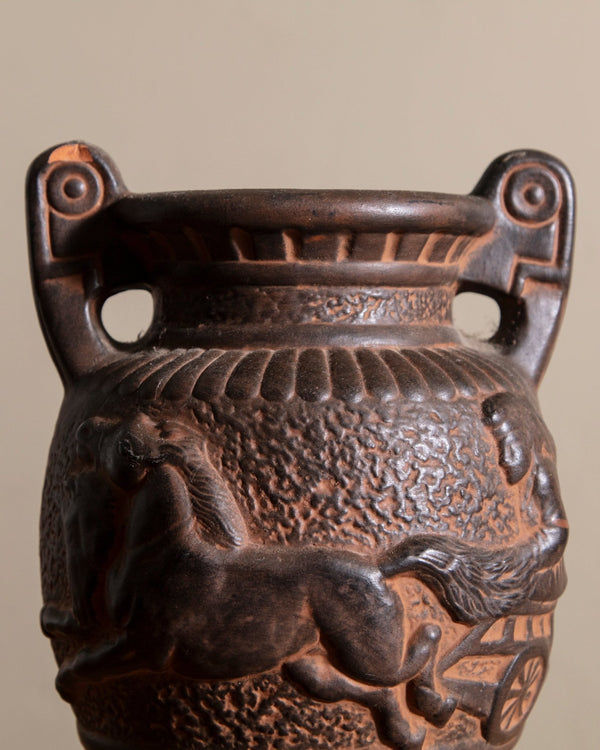 Greek Style Terracotta Horses & Chariot Amphora Vase, 1960's - Lone Fox