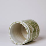 Green and White Porcelain Fish and Lotus Cachepot - Lone Fox