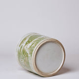 Green and White Porcelain Fish and Lotus Cachepot - Lone Fox