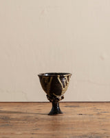 Green & Black Abstract Studio Chalice, Signed - Lone Fox