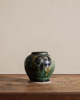 Green & Blue Abstract Studio Vase, Signed - Lone Fox