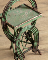 Green Folk Art Horseshoe Twig Side Table, Early 20th Century - Lone Fox