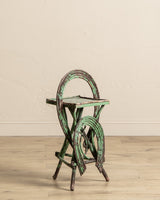 Green Folk Art Horseshoe Twig Side Table, Early 20th Century - Lone Fox