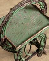 Green Folk Art Horseshoe Twig Side Table, Early 20th Century - Lone Fox