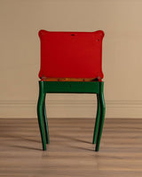 Green & Red Painted Side Table, Denmark, 1950's - Lone Fox