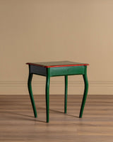 Green & Red Painted Side Table, Denmark, 1950's - Lone Fox