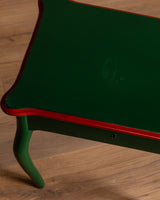 Green & Red Painted Side Table, Denmark, 1950's - Lone Fox