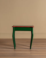 Green & Red Painted Side Table, Denmark, 1950's - Lone Fox