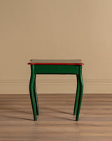 Green & Red Painted Side Table, Denmark, 1950's - Lone Fox
