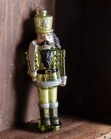 Green & Silver Glass Soldier Ornament - Lone Fox