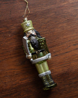 Green & Silver Glass Soldier Ornament - Lone Fox