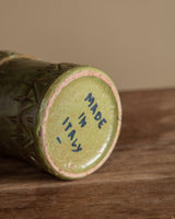 Green Studio Pottery Jar w/ Lid, Italy, 1980's - Lone Fox