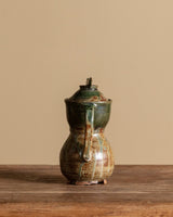 Green Studio Pottery Lidded Jar, American, 1970's - Lone Fox
