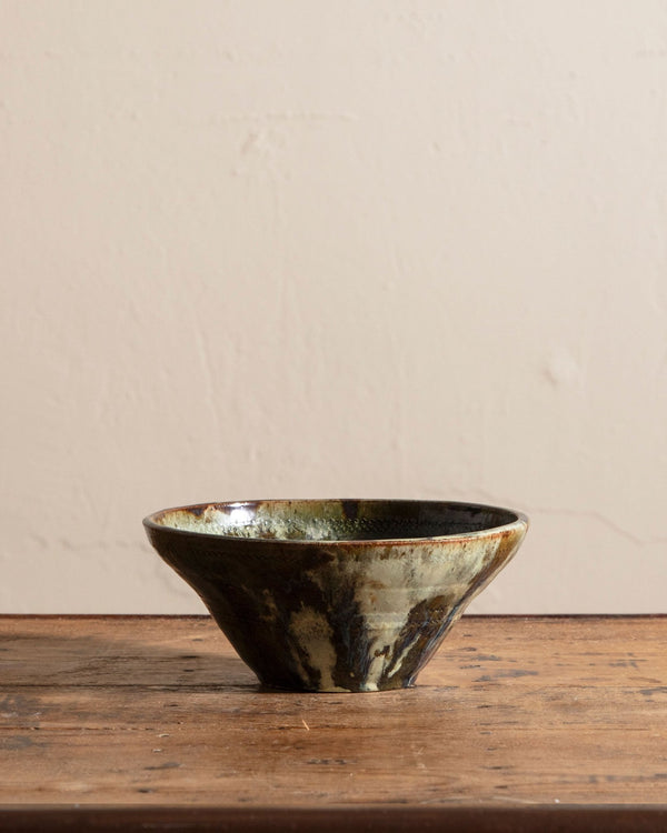 Green Studio Pottery Overglazed Bowl - Lone Fox