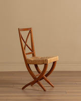 Guglielmo Pecorini Walnut and Rope Side Chair, Italy, 1935 - Lone Fox