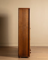 Guillerme et Chambron Oak Bookcase Desk Combination, France, 1970s - Lone Fox