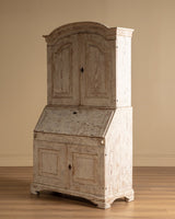 Gustavian Washed Pine Fall Front Secretary, Sweden, Dated 1842 - Lone Fox