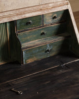 Gustavian Washed Pine Fall Front Secretary, Sweden, Dated 1842 - Lone Fox