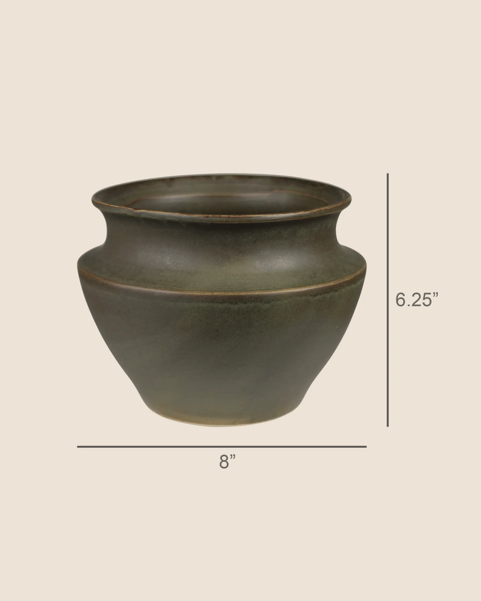 Hadley Ceramic Pot in Moss – Lone Fox