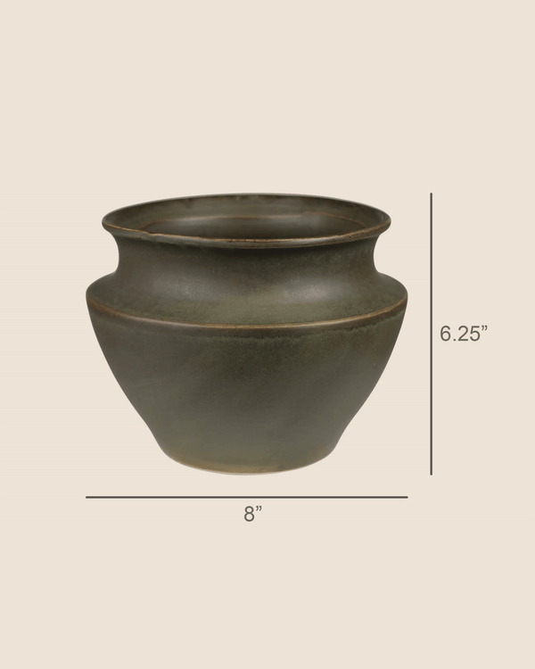 Hadley Ceramic Pot in Moss - Lone Fox