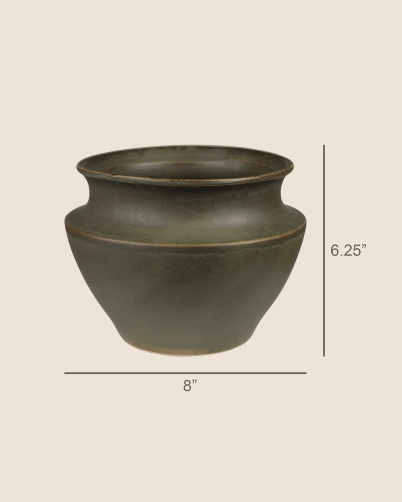 Hadley Ceramic Pot in Moss - Lone Fox