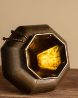Hammered Brass Octagonal Planter w/ Tassel, 1960's - Lone Fox