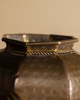 Hammered Brass Octagonal Planter w/ Tassel, 1960's - Lone Fox