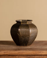 Hammered Brass Octagonal Planter w/ Tassel, 1960's - Lone Fox