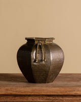 Hammered Brass Octagonal Planter w/ Tassel, 1960's - Lone Fox