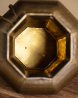 Hammered Brass Octagonal Planter w/ Tassel, 1960's - Lone Fox