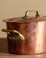 Hammered Copper Cooking Pot w/ Lid, France, 1940s - Lone Fox