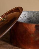 Hammered Copper Cooking Pot w/ Lid, France, 1940s - Lone Fox