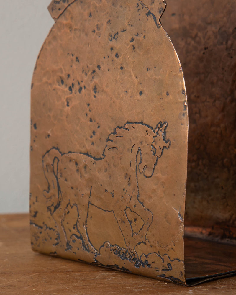 Hammered Copper Horse Napkin Holder - Lone Fox