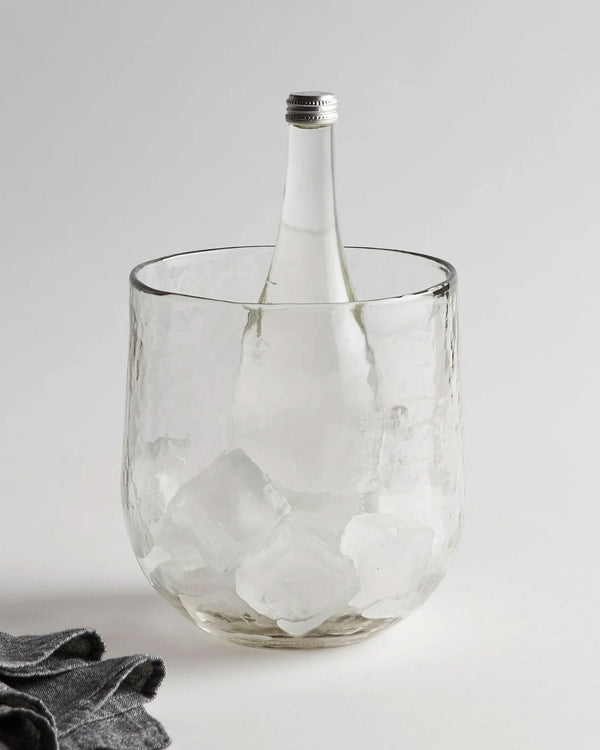 Hammered Glass Ice Bucket / Vase - Lone Fox