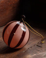Hand Blown Candy Stripe Glass Ball Ornament - Lone Fox