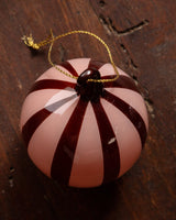 Hand Blown Candy Stripe Glass Ball Ornament - Lone Fox