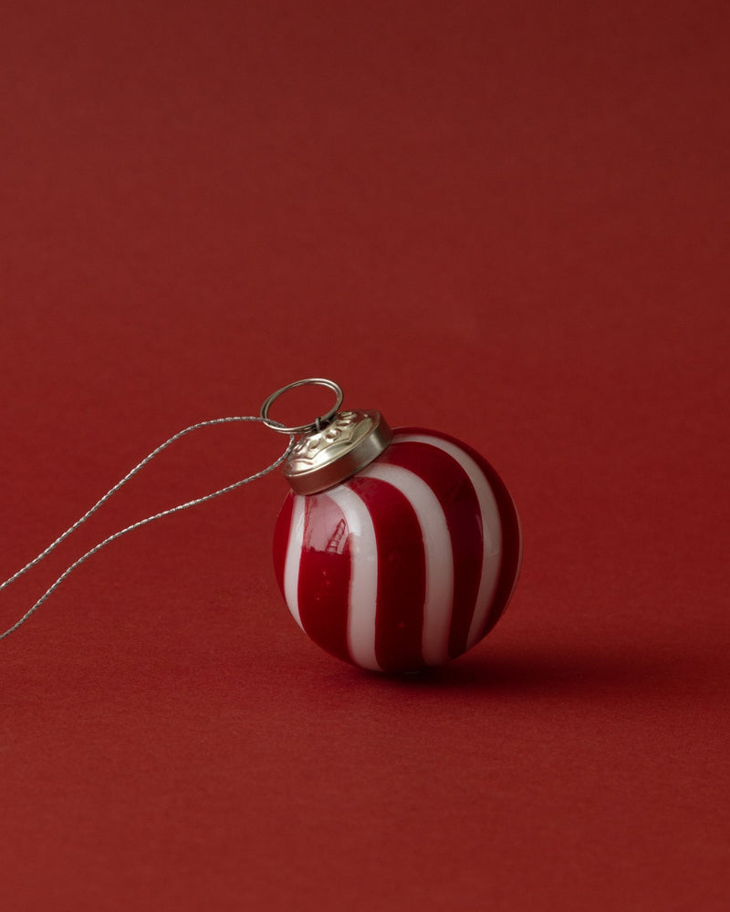 Hand Blown Glass Candy Cane Ornament - Lone Fox
