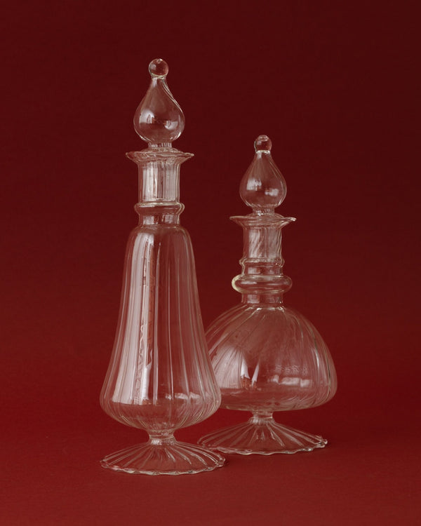 Hand Blown Glass Spiraled Decanters - Lone Fox