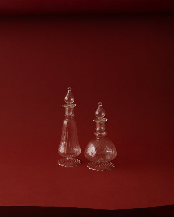 Hand Blown Glass Spiraled Decanters - Lone Fox