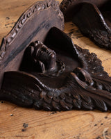 Hand Carved Neo - Baroque Wall Shelves w/ Angels (pair) - Lone Fox