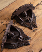 Hand Carved Neo - Baroque Wall Shelves w/ Angels (pair) - Lone Fox