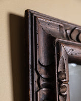 Hand Carved Rustic Wood Mirror, 1950's - Lone Fox