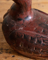 Hand Carved Wood Duck Box w/ Painted Details - Lone Fox