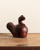 Hand Carved Wood Duck Box w/ Painted Details - Lone Fox