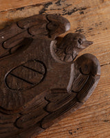 Hand Carved Wooden Bird & Crest Wall Hanging - Lone Fox