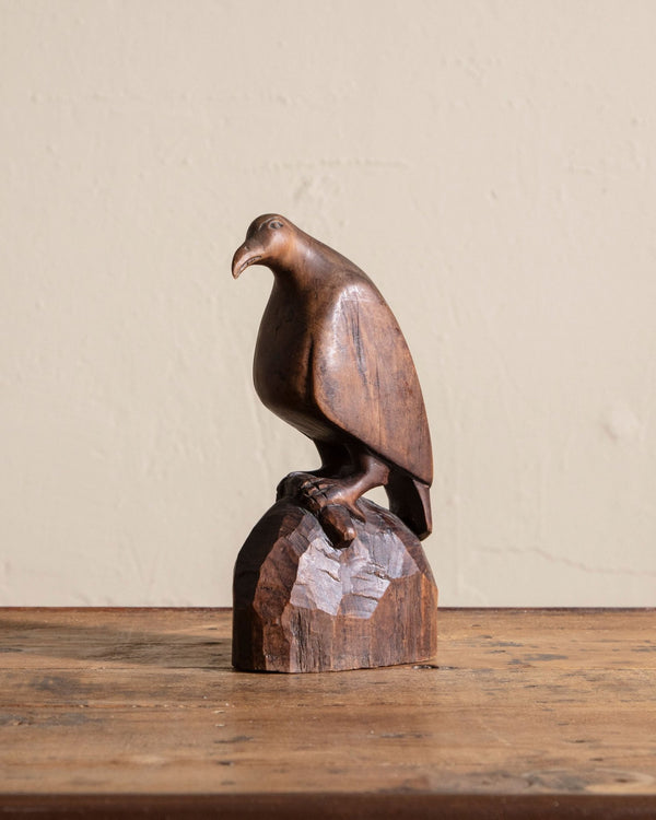 Hand Carved Wooden Bird Statue - Lone Fox