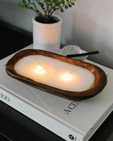 Hand Carved Wooden Candle - Lone Fox
