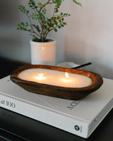 Hand Carved Wooden Candle - Lone Fox